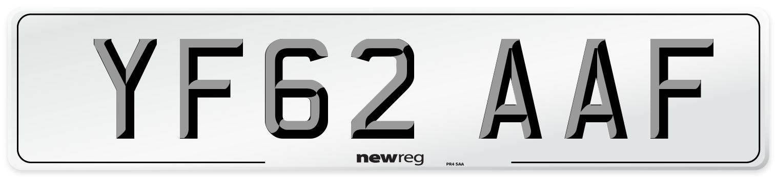YF62 AAF Number Plate from New Reg